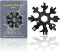 Snowflake Multi Tool, 1PCS Black 18 in 1 Snowflake Tool Stainless Steel Snowflake Handy Tool with Keyring