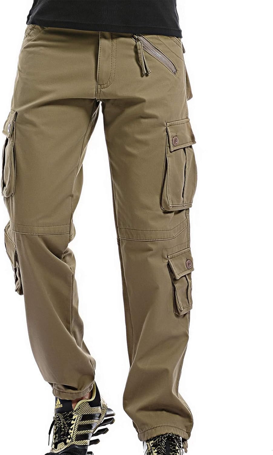 Winter Mens Cargo Pants Relaxed Fit Fleece Lined Work Pant