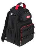 Black Tool Backpack with Pockets and Loops, Portable Tool Storage with Base Support (Unisex)