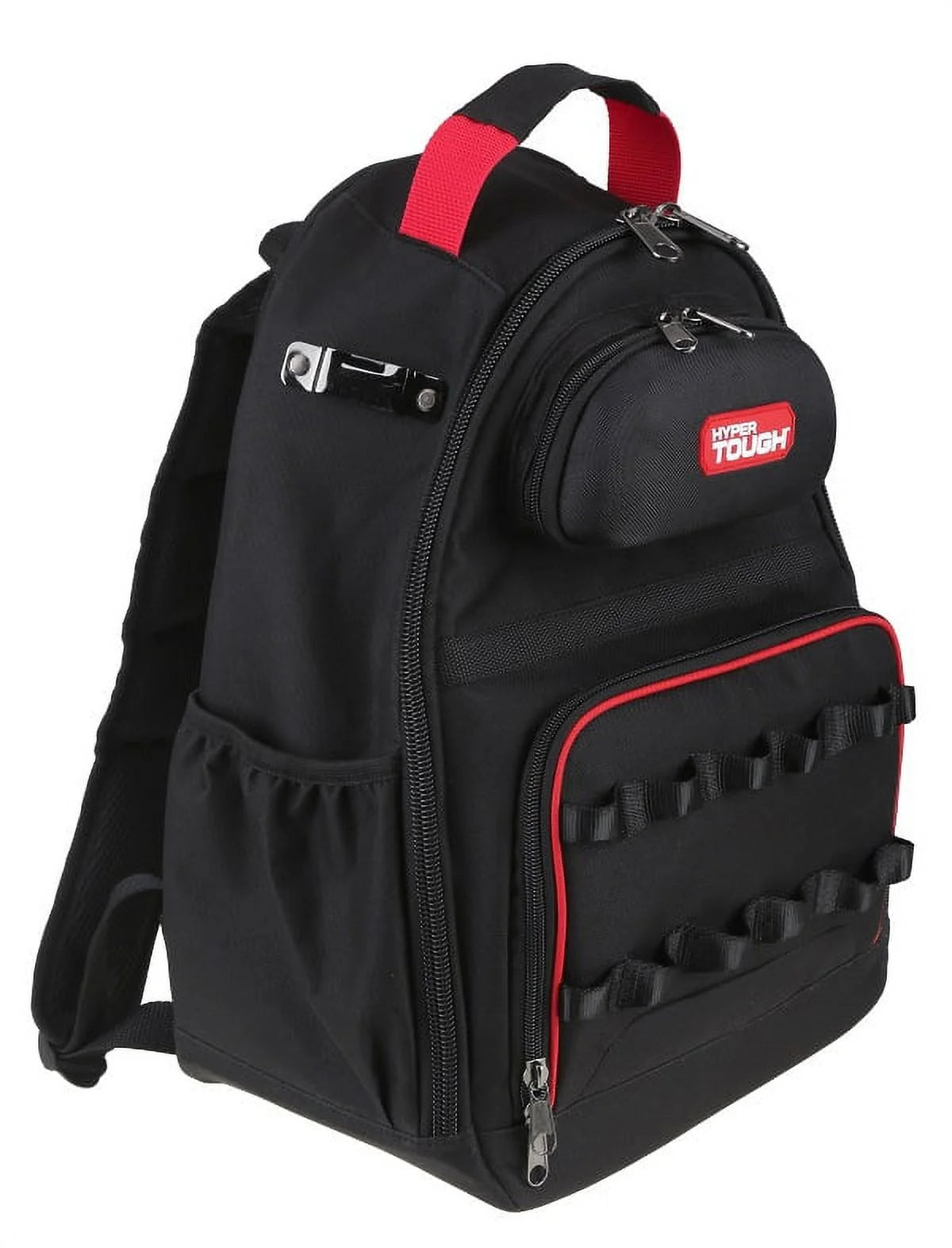 Black Tool Backpack with Pockets and Loops, Portable Tool Storage with Base Support (Unisex)