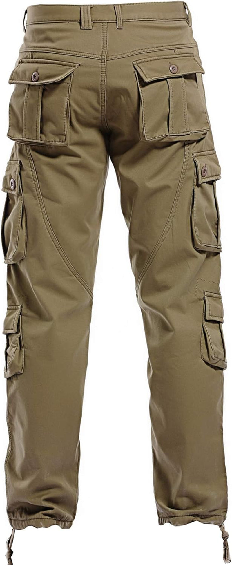 Winter Mens Cargo Pants Relaxed Fit Fleece Lined Work Pant