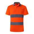 Two Tone Long Sleeve Work Polo Shirt Orange Yellow Navy Workwear Shirt with Pockets Hi Vis Work Shirt