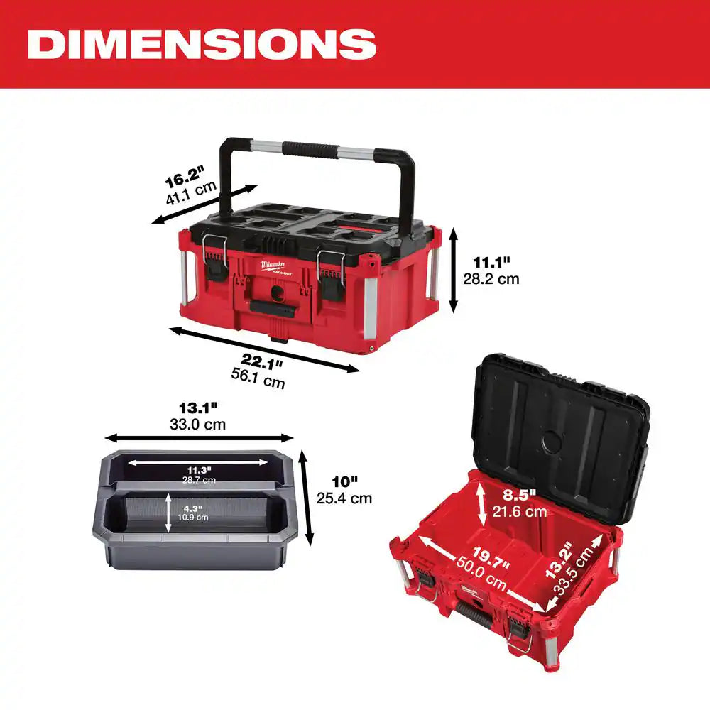 PACKOUT 22 In. Rolling Tool Box, 22 In. Large Tool Box and 22 In. Medium Tool Box Prosystem Low Profile Handle