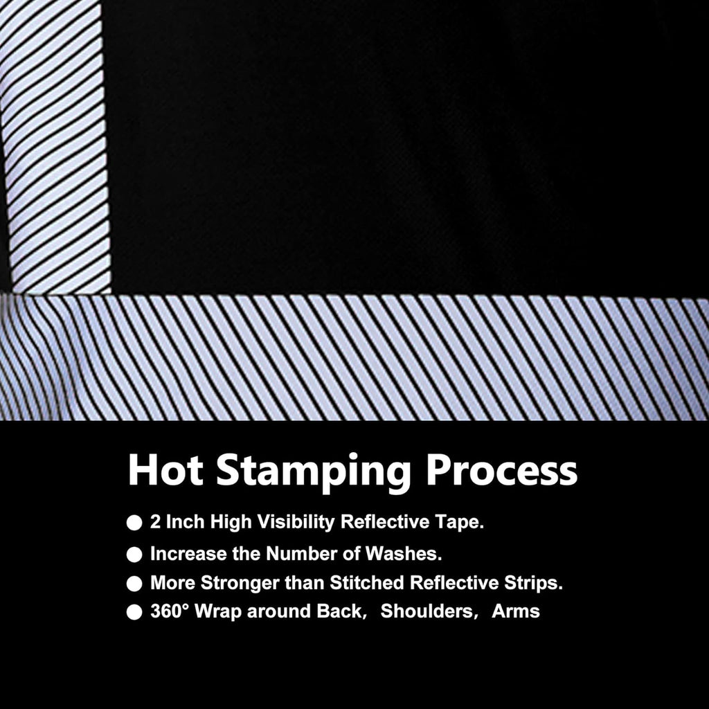 Hi Vis Safety T Shirts for Men Reflective High Visibility Short Sleeves Work Shirt