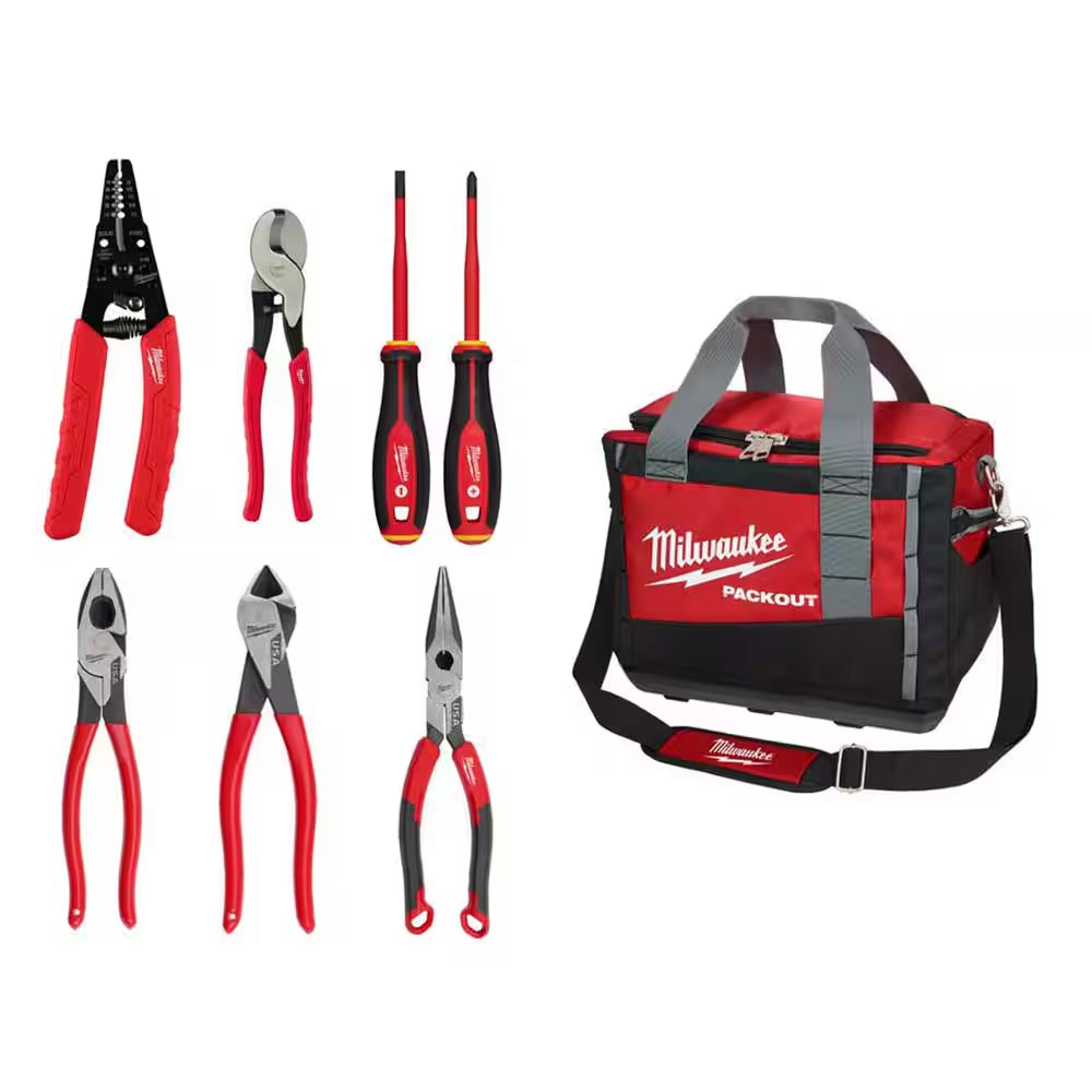 Electrical Tool Set with 20 In. PACKOUT Tool Bag (7-Piece)