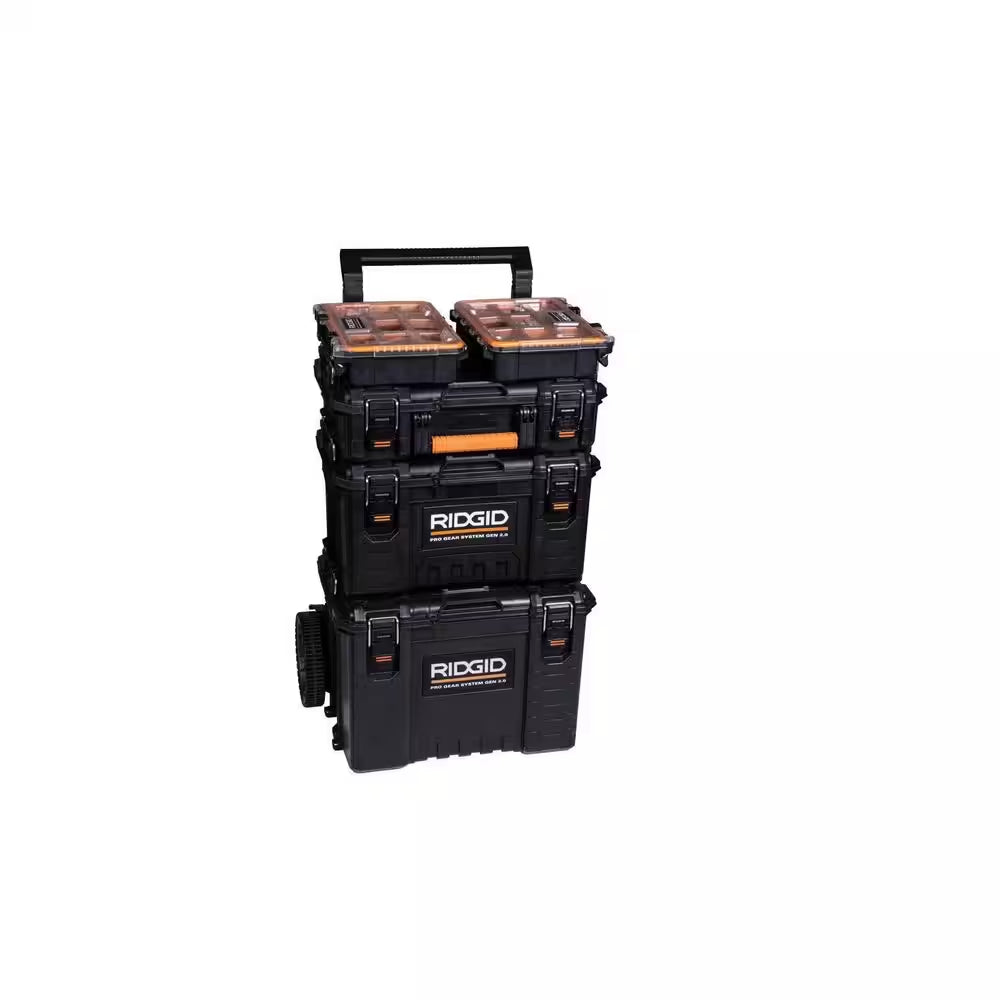 Pro Gear System Gen 2.0 Stackable Rolling Tool Box , 22 In. Heavy Duty Tool Box, Compact Tool Box, and Compact Organizer