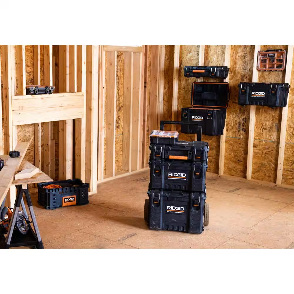 Pro Gear System Gen 2.0 Stackable Rolling Tool Box , 22 In. Heavy Duty Tool Box, Compact Tool Box, and Compact Organizer
