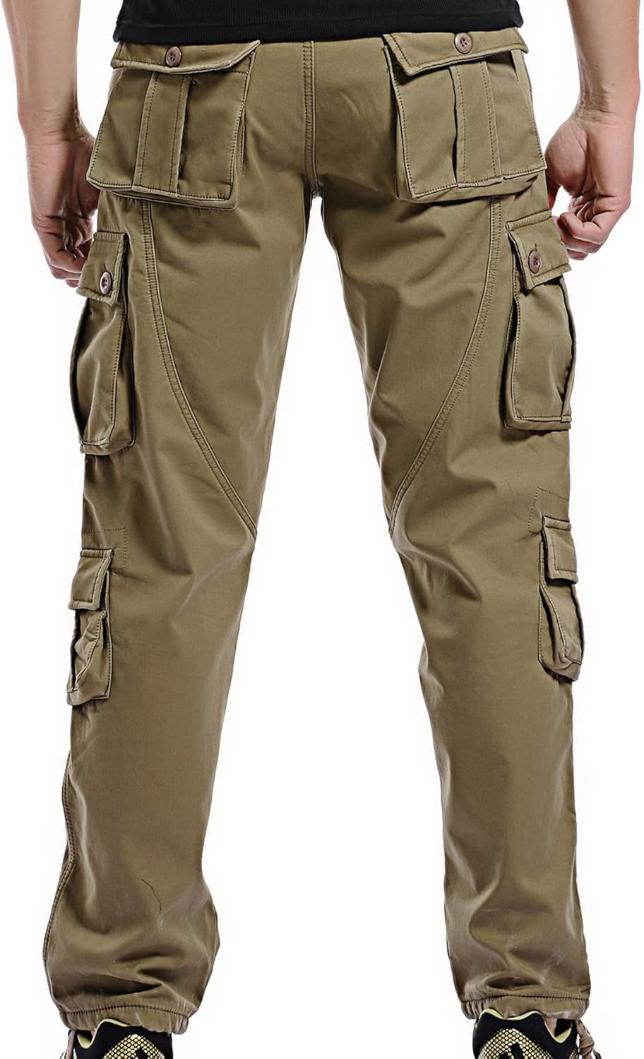 Winter Mens Cargo Pants Relaxed Fit Fleece Lined Work Pant