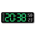 Large LED Digital Wall Clock – With Temperature, Humidity & Week Display
