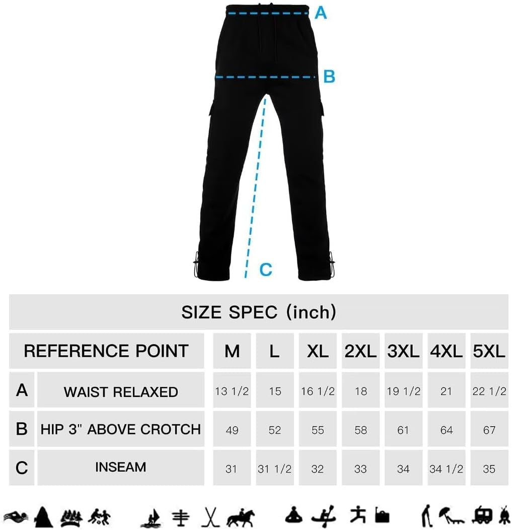 Mens Fashion Fleece Running Sweatpants Big Size Wild Cargo Pant