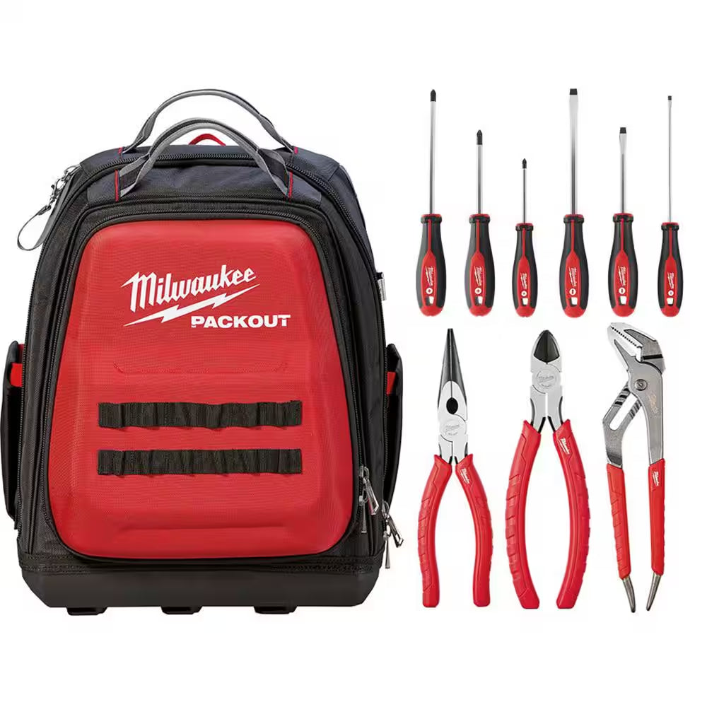 15 In. PACKOUT Tool Backpack with 9-Piece Tool Set