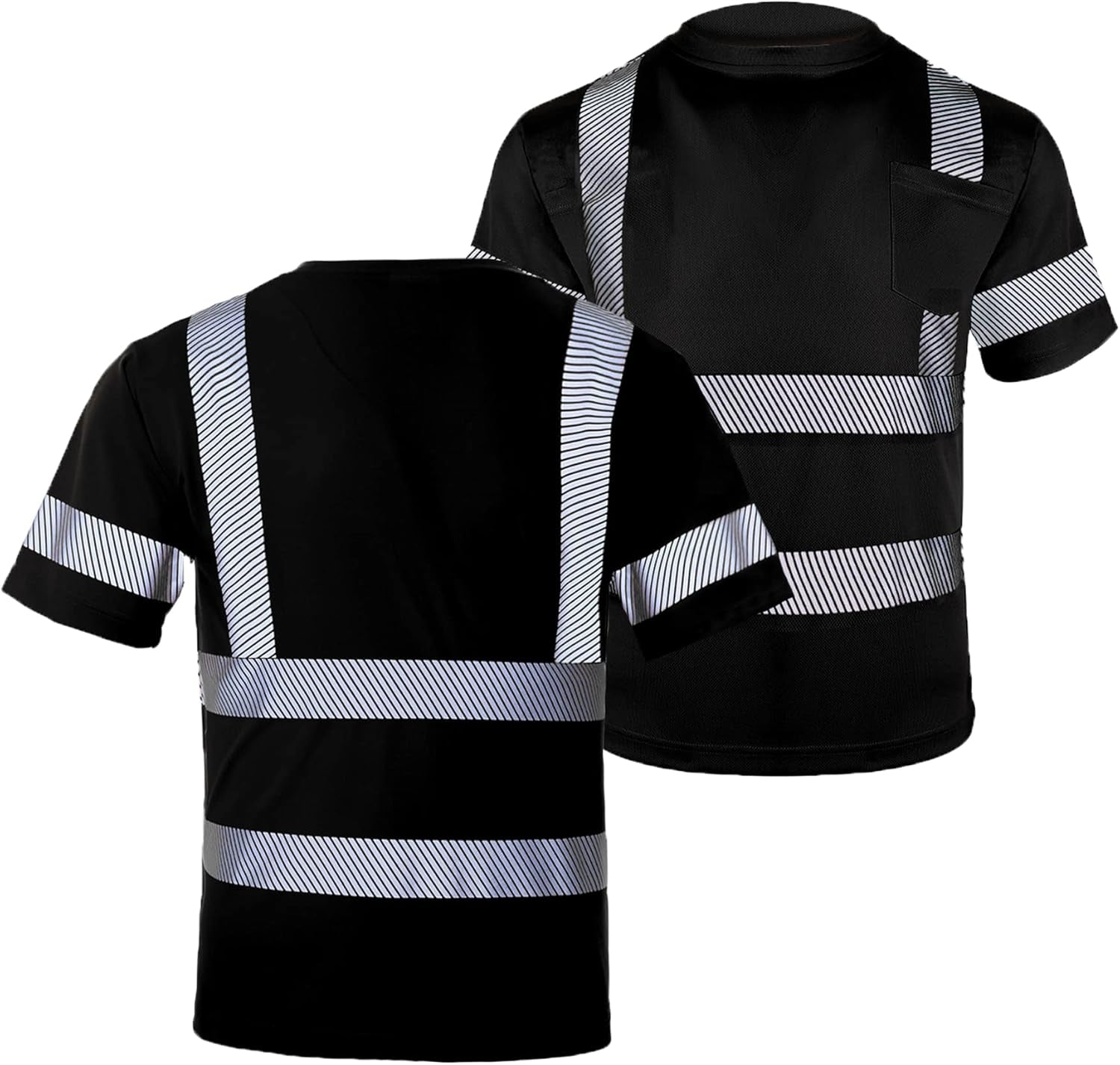 Hi Vis Safety T Shirts for Men Reflective High Visibility Short Sleeves Work Shirt