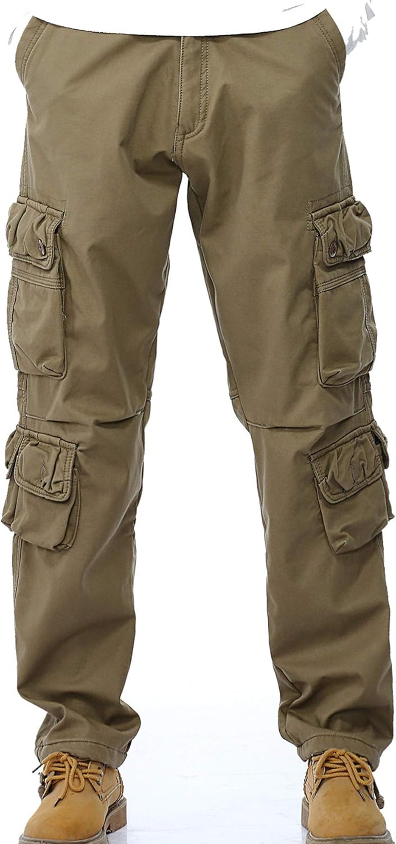 Winter Mens Cargo Pants Relaxed Fit Fleece Lined Work Pant
