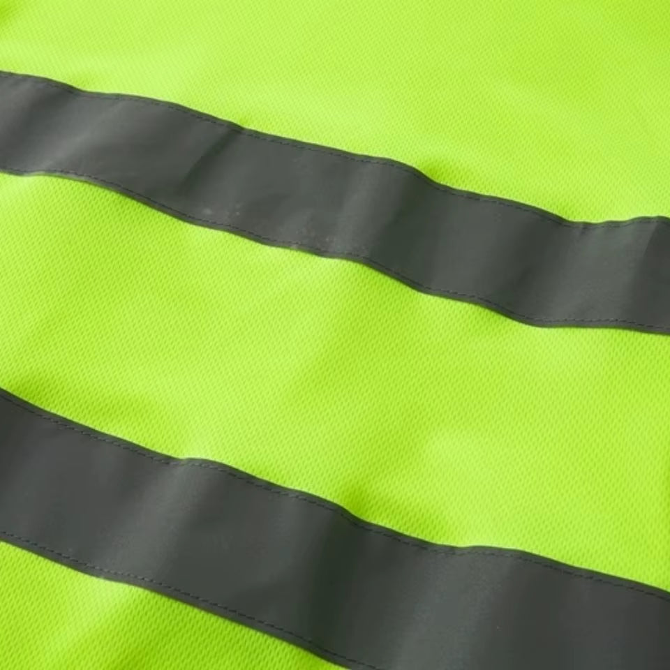 2023Outdoor Shirt Fluorescent High Visibility Safety Work Shirt Summer Breathable Work T Shirt Reflective Vest T-Shirt Quick Dry