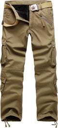 Winter Mens Cargo Pants Relaxed Fit Fleece Lined Work Pant