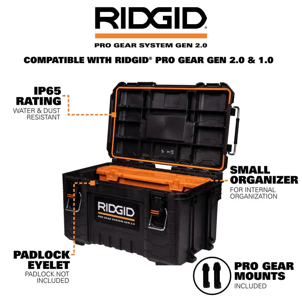 Pro Gear System Gen 2.0 Stackable Rolling Tool Box , 22 In. Heavy Duty Tool Box, and Compact Tool Box