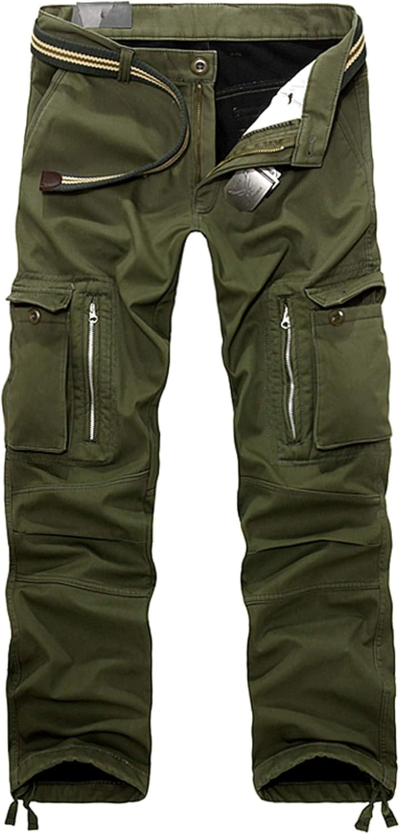 Winter Mens Cargo Pants Relaxed Fit Fleece Lined Work Pant