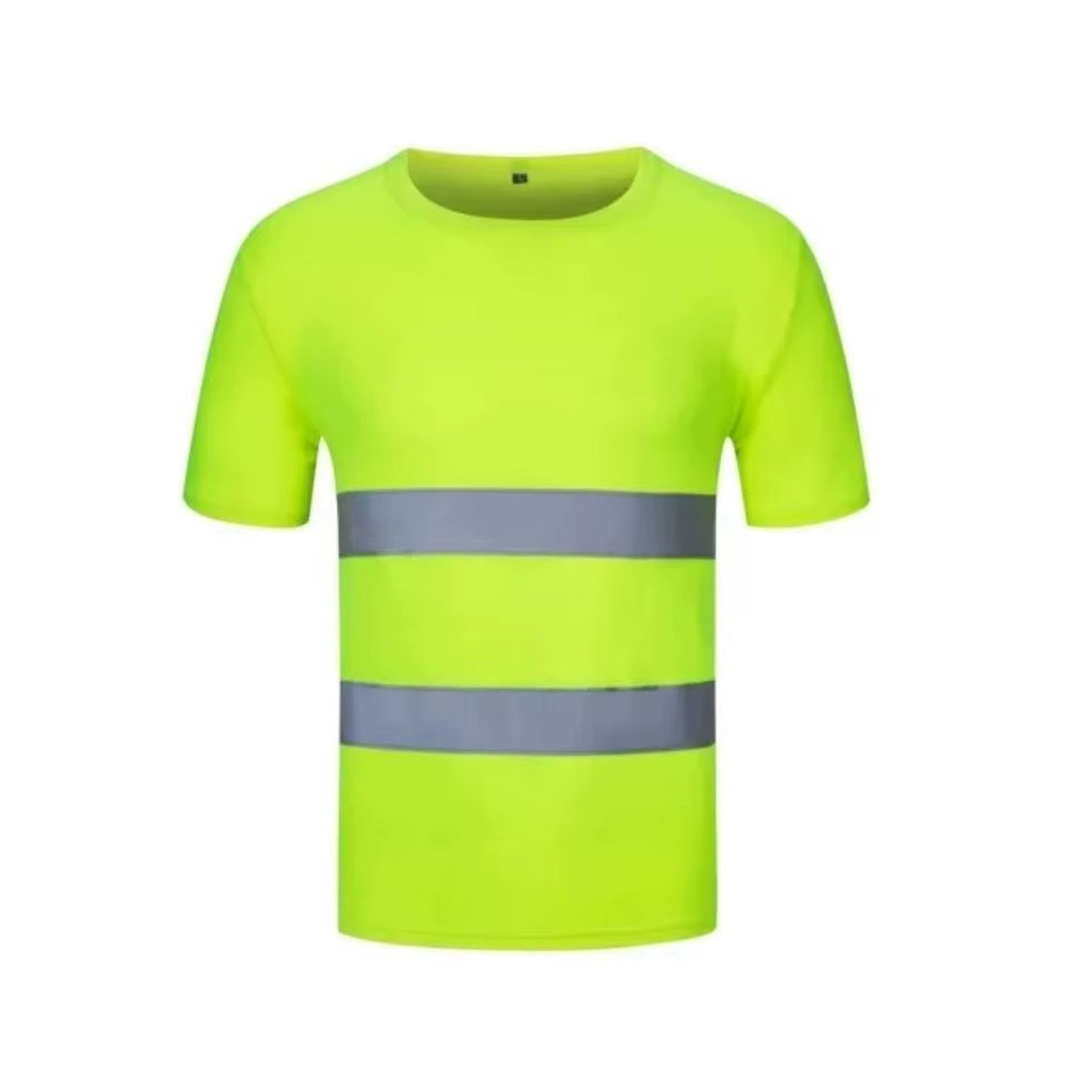 2023Outdoor Shirt Fluorescent High Visibility Safety Work Shirt Summer Breathable Work T Shirt Reflective Vest T-Shirt Quick Dry